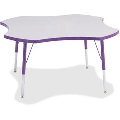 Jonti-Craft Berries Prism Four-Leaf Student Table - Laminated, Purple Top - Four Leg Base - 4 Legs - Adjustable Height - 24" to 31" Adjustment x 1.13" Table Top Thickness x 48" Table Top Diameter - 31