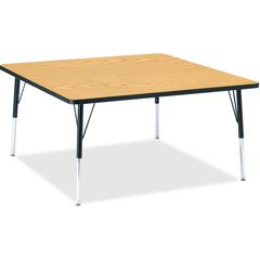 Jonti-Craft Berries Adult Height Classic Color Top Square Table - Black Oak Square, Laminated Top - Four Leg Base - 4 Legs - Adjustable Height - 24" to 31" Adjustment - 48" Table Top Length x 48" Tabl