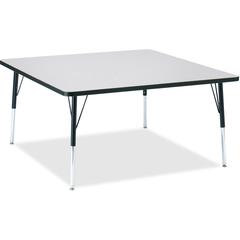 Jonti-Craft Berries Adult Height Prism Color Edge Square Table - Black Square, Laminated Top - Four Leg Base - 4 Legs - Adjustable Height - 24" to 31" Adjustment - 48" Table Top Length x 48" Table Top