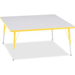 Jonti-Craft Berries Adult Height Prism Color Edge Square Table - Laminated Square, Yellow Top - Four Leg Base - 4 Legs - Adjustable Height - 24" to 31" Adjustment - 48" Table Top Length x 48" Table To