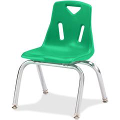 Jonti-Craft Berries Plastic Chairs with Chrome-Plated Legs - Green Polypropylene Seat - Steel Frame - Four-legged Base - Green - 1 Each