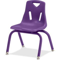 Jonti-Craft Berries Stacking Chair - Steel Frame - Four-legged Base - Purple - Polypropylene - 1 Each
