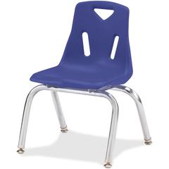 Jonti-Craft Berries Plastic Chairs with Chrome-Plated Legs - Blue Polypropylene Seat - Steel Frame - Four-legged Base - Blue - 1 Each