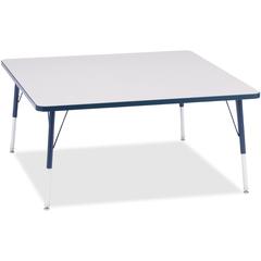 Jonti-Craft Berries Adult Height Prism Color Edge Square Table - Laminated Square, Navy Top - Four Leg Base - 4 Legs - Adjustable Height - 24" to 31" Adjustment - 48" Table Top Length x 48" Table Top 
