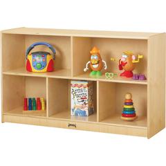 Jonti-Craft Low Single Mobile Storage Unit - 340 - 5 Compartment(s) - 29.5" Height x 48" Width x 15" Depth - Sturdy - Laminate - Wood Grain - Baltic Birch Plywood - 1 Each