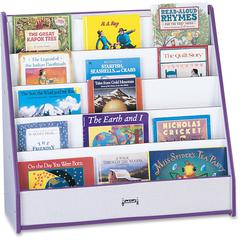 Jonti-Craft Rainbow Accents Laminate 5-shelf Pick-a-Book Stand - 5 Compartment(s) - 1" - 27.5" Height x 30" Width x 13.5" Depth - Caster, Durable, Laminated, Rounded Corner, Chip Resistant - Purple - 