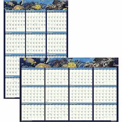 House of Doolittle Earthscapes Sea Life Laminated Planner - Julian Dates - 12 Month - January 2026 to December 2026 - 24" x 37" Sheet Size - 1.13" x 1.25" , 1.25" x 1.13" Block - 1 Each