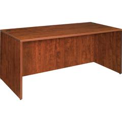 Lorell Essentials Series Rectangular Desk Shell - 29.5" Height x 66.1" Width x 29.5" Depth - Finish: Cherry, Laminate - Grommet, Modesty Panel - 1 Each