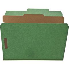Nature Saver Letter Recycled Classification Folder - 8 1/2" x 11" - 2" for Folder - Top Tab Location - 1 Divider - 25 pt. - Green - 100% Recycled - 10 / Box