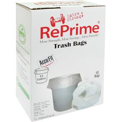 Heritage RePrime AccuFit 44-gal Can Liners - 44 gal Capacity - 37" Width x 50" Length - 0.90 mil (23 Micron) Thickness - Low Density - Clear - Linear Low-Density Polyethylene (LLDPE) - 50/Box - Garbag