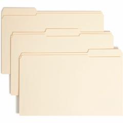 Smead 1/3 Tab Cut Legal Recycled Top Tab File Folder - 8 1/2" x 14" - 3/4" Expansion - 2 x 2S Fastener(s) - Top Tab Location - Right of Center Tab Position - Manila - Manila - 10% Recycled - 50 / Box