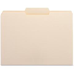 Business Source 1/3 Tab Cut Letter Recycled Top Tab File Folder - 8 1/2" x 11" - 3/4" Expansion - Top Tab Location - Center Tab Position - 11 pt. - 1 Plys - Manila - 10% Recycled - 100 / Box