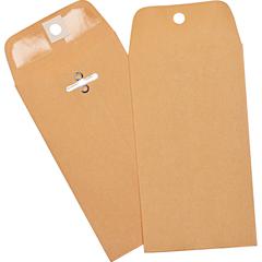 Business Source Heavy Duty Clasp Envelope - Clasp - 3 3/8" Width x 6" Length - 28 lb - Clasp - Brown Kraft - Kraft - 1 Box