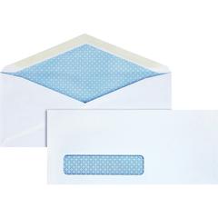 Business Source No. 10 Tinted Diagonal Seam Window Envelopes - Security - #10 - 9 1/2" Width x 4 1/8" Length - 24 lb - Gummed - White - Wove - 1 Box