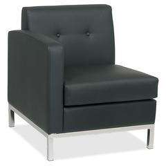 Wall Street Left Arm Chair - Faux Leather Black Seat27" Width x 28" Depth x 30" Height