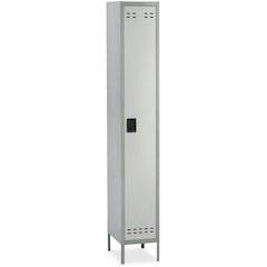 Safco Single-Tier Two-tone Locker with Legs - 18" Width x 12" Depth x 78" Height - Recessed Locking Handle - Gray - Steel - No