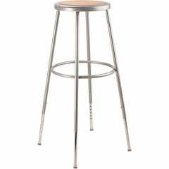 National Public Seating 6200 Series Heavy-Duty Stools - Masonite Seat Color - Masonite Seat Material - Gray Frame Color - Steel Frame Material - Four-legged Base - Steel - 1 Each
