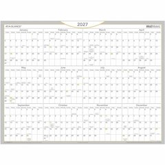 At-A-Glance WallMates Self-Adhesive Dry-Erase Calendar - Large - Yearly - 12 Month - January 2026 to December 2026 - 18" x 24" Sheet Size - White Sheet - White - Laminate - 1 Each