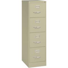 Lorell Fortress Series 22" Commercial-Grade Vertical File Cabinet - 15" Width x 22" Depth x 52" Height - 4 x Drawer(s) for File - Letter - Lockable, Ball-bearing Suspension - Putty - Steel - Recycled