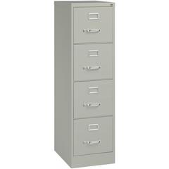 Lorell Fortress Series 22" Commercial-Grade Vertical File Cabinet - 15" Width x 22" Depth x 52" Height - 4 x Drawer(s) for File - Letter - Lockable, Ball-bearing Suspension - Light Gray - Steel - Recy