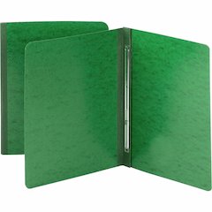 Smead Letter Recycled Fastener Folder - 3" Folder Capacity - 8 1/2" x 11" - 350 Sheets Capacity - 3" Expansion - 1 Fastener - 25 pt. - Pressboard - Green - Metal Compressor, Hinged - 100% Paper Recycl