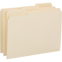 Business Source 1/3 Tab Cut Letter Recycled Top Tab File Folder - 8 1/2" x 11" - 3/4" Expansion - Top Tab Location - Assorted Tab Position - 14 pt. - 1 Plys - Manila - Heavyweight, Durable - 10% Recyc