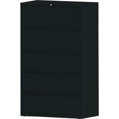 Lorell Fortress Series Lateral File - 42" Width x 18.6" Depth x 68.8" Height - 5 x Drawer(s) for File - Letter, A4, Legal - Interlocking, Heavy Duty, Ball-bearing Suspension, Leveling Glide, Recessed 