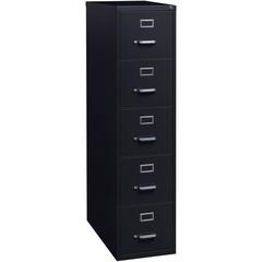 Lorell Fortress Series 26-1/2" Commercial-Grade Vertical File Cabinet - 15" Width x 26.5" Depth x 61.6" Height - 5 x Drawer(s) for File - Letter - Vertical - Heavy Duty, Security Lock, Ball-bearing Su
