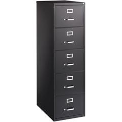Lorell Fortress Series 26-1/2" Commercial-Grade Vertical File Cabinet - 18" Width x 26.5" Depth x 61" Height - 5 x Drawer(s) for File - Legal - Vertical - Heavy Duty, Security Lock, Ball-bearing Suspe