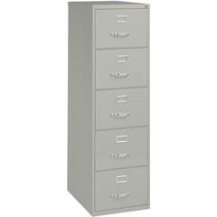 Lorell Fortress Series 26-1/2" Commercial-Grade Vertical File Cabinet - 18" Width x 26.5" Depth x 61" Height - 5 x Drawer(s) for File - Legal - Vertical - Security Lock, Heavy Duty, Ball-bearing Suspe