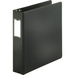 Business Source Slanted D-ring Binders - 2" Binder Capacity - 3 Ring - Fastener: D-Ring - Pocket: 2, Internal - Chipboard, Polypropylene - Black - PVC-free, Non-stick, Spine Label, Gap-free Ring, Non-