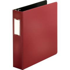 Business Source Slanted D-ring Binders - 2" Binder Capacity - 3 Ring - Fastener: D-Ring - Pocket: 2, Internal - Chipboard, Polypropylene - Burgundy - No - PVC-free, Non-stick, Spine Label, Gap-free Ri