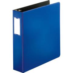 Business Source Slanted D-ring Binders - 2" Binder Capacity - 3 Ring - Fastener: D-Ring - Pocket: 2, Internal - Chipboard, Polypropylene - Blue - No - PVC-free, Non-stick, Spine Label, Gap-free Ring, 