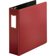 Business Source Slanted D-ring Binders - 3" Binder Capacity - 3 Ring - Fastener: D-Ring - Pocket: 2, Internal - Chipboard, Polypropylene - Burgundy - No - PVC-free, Non-stick, Spine Label, Gap-free Ri