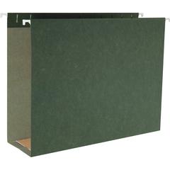 Business Source 1/5 Tab Cut Letter Yes Hanging Folder - 8 1/2" x 11" - Capacity3" Expansion - Standard Green - 10% Recycled - 25 / Box