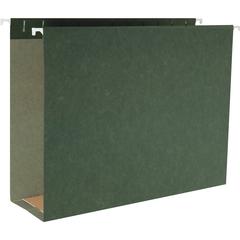 Business Source 1/5 Tab Cut Legal Yes Hanging Folder - 8 1/2" x 14" - Capacity3" Expansion - Standard Green - 10% Recycled - 25 / Box