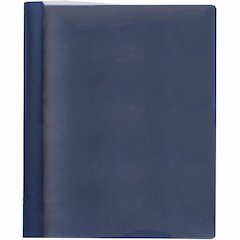 Business Source Letter Report Cover - 1/2" Folder Capacity - 8 1/2" x 11" - 100 Sheets Capacity - 3 x Prong Fastener - Clear, Dark Blue - Durable, Non-stick, Heavy Duty, Water Resistant, Textured - 1 