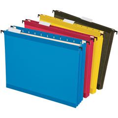 Pendaflex SureHook Letter Recycled Hanging Folder - 3 1/2" Folder Capacity - 8 1/2" x 11" - 3 1/2" Expansion - Poly - Blue, Red, Yellow, Standard Green - 10% Recycled - 4 / Pack