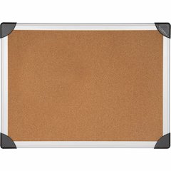 Lorell Corkboard - 36" Board Height x 48" Board Width - Cork Surface - Laminated, Resist Warping, Durable, Resilient - Aluminum Frame - 1 Each