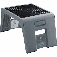Cramer 1-Up™ Nonslip Folding Step Stool - 250 lb Load Capacity - 14" Width x 11.5" Depth x 9.5" Height - Gray