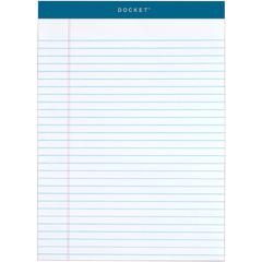 TOPS Docket Legal Rule Writing Pads - 50 Sheets - Double Stitched - 16 lb Basis Weight - 8 1/2" x 11 3/4" Sheet Size - 11.75" Height x 8.5" Width - White Paper - Rigid, Heavyweight, Bleed Resistant, P