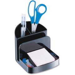 Officemate Deluxe Desk Organizer - 5 Compartment(s) - 5" Height x 5.4" Width x 6.8" DepthDesktop - 30% Recycled - Black - Plastic - 1 Each