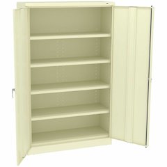 Tennsco Putty Jumbo Storage Cabinet - 48" Width x 18" Depth x 78" Height - 5 x Shelf(ves) for Standard - 2 x Standard Door(s) - 400 lb Load Capacity - Heavy Duty, Adjustable Shelf, Locking Door, Hinge