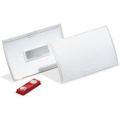 DURABLE Click Fold Magnet Badge Holder - 2.9" Height x 3.8" Width x 0.3" Depth - Polypropylene - Clear - 1 Pack
