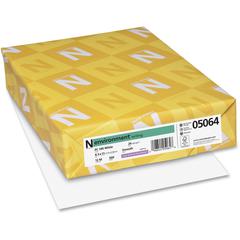 Neenah Bright White Environment Paper - 95 Brightness - 92% Opacity - Letter - 8 1/2" x 11" - 24 lb Basis Weight - Smooth - 500 / Ream - FSC, PCF, Green Seal, Green-e, Sustainable Forestry Initiative 
