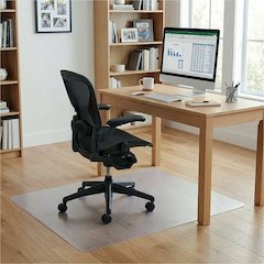 Lorell Nonstudded Chairmat - Tile Floor, Vinyl Floor, Hardwood Floor - 60" Length x 46" Width x 0.060" Thickness - Rectangular - Vinyl - Clear - 1Each