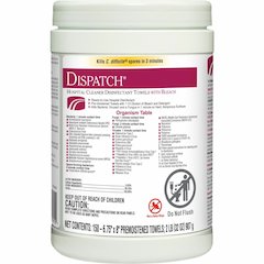 Dispatch Hospital Cleaner Disinfectant Towels with Bleach - For Hospital - Ready-To-Use - Towel - 32 oz (2 lb) - 8" Length x 6.75" Width - Recommended For: Bacteria Remover, Fungi Remover, Virus Remov