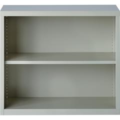 Lorell Fortress Series Bookcase - 34.5" Width x 13" Depth x 30" Height - 2 x Shelf(ves) - Light Gray - Powder Coated - Steel - Yes