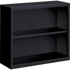 Lorell Fortress Series Bookcase - 34.5" Width x 13" Depth x 30" Height - 2 x Shelf(ves) - Black - Powder Coated - Steel - Yes