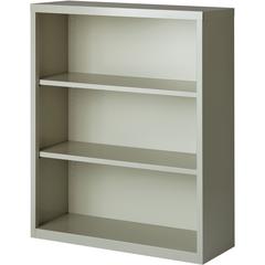 Lorell Fortress Series Bookcase - 34.5" Width x 13" Depth x 42" Height - 3 x Shelf(ves) - Light Gray - Powder Coated - Steel - Yes